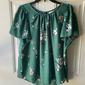 LC Lauren Conrad short sleeve blouse, Large, EUC
